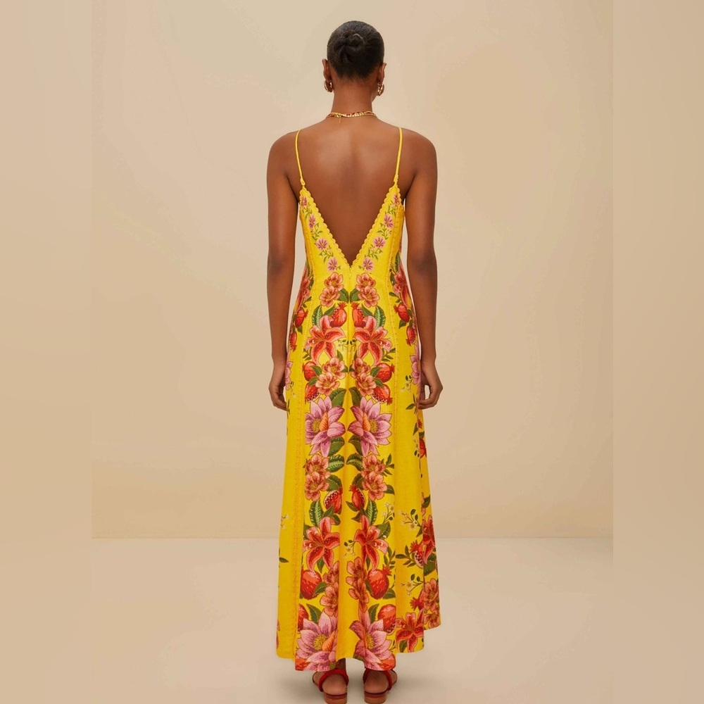 Farm Rio: Yellow Summer Fruit Scarf Euroflax™ Maxi
Dress - Picture 3 of 12